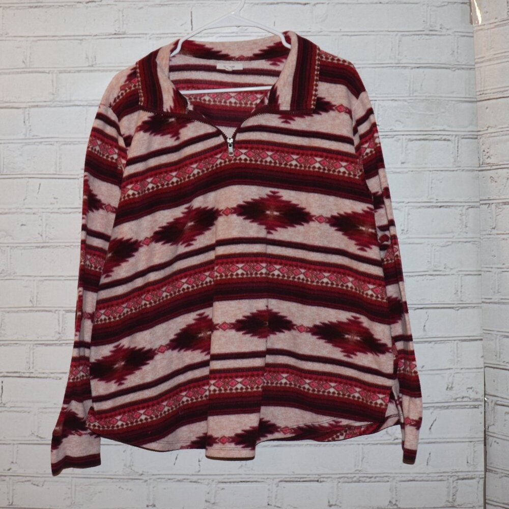 ❤️ Maurices Quarter‑Zip Pullover · Size 2X · Southwestern Print